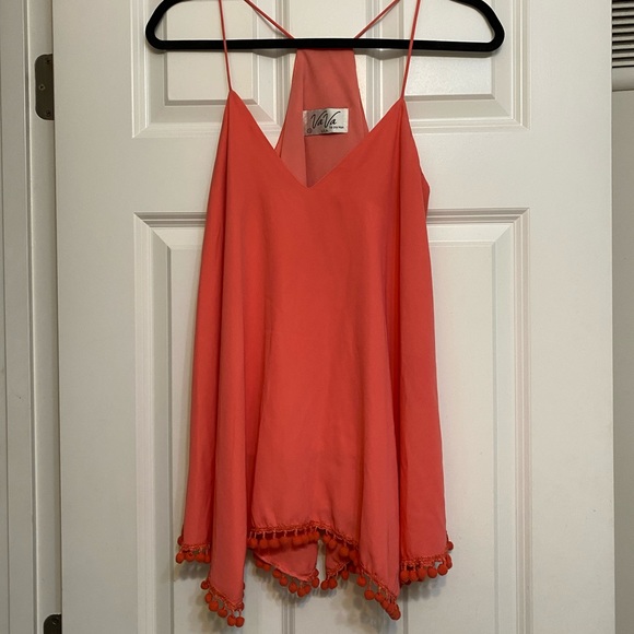 Coral colored Pompom tank - Picture 4 of 6